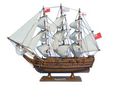 HMS Bounty Wooden Tall Ship Model on Display Base