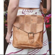 Bed Stu Leather Patchwork Small Crossbody Purse in Orange & White — listing 6