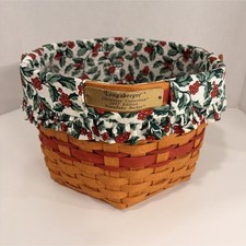 Longaberger Snowflake Christmas Basket with Wooden Lid and Swing Handle — listing 2