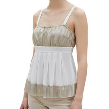 Metallic Gold Foil Spaghetti Strap Camisole Tank Top — listing 6