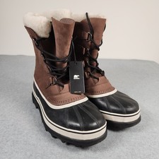 Vintage Sorel Caribou Winter Pac Boots, Tan Leather & Black Rubber, Removable Wool Liner, Made in Canada, Size 7 — listing 4