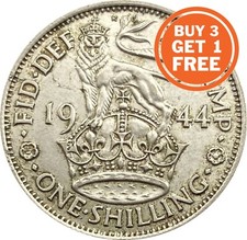 1945 George VI Scottish Crest One Shilling Silver Coin