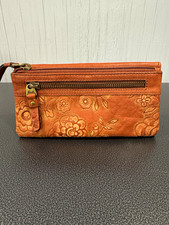 Fossil Tan Leather Flap Clutch Wallet with Key Plate Turnlock, listing 5