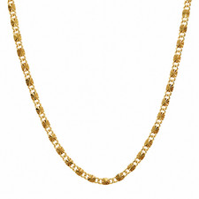 14K Gold Filigree Hamsa Hand Pendant on 17" Box Chain Necklace (Italy) — listing 4