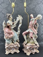 Vintage Italian Capodimonte-Style Porcelain Table Lamp with Applied Roses — listing 5