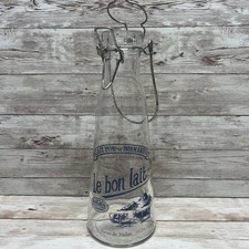 French milk bottle Vintage French 'Au Bon Lait' Glass Milk Bottle 1 Liter Cévenol — listing 4
