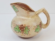 Vintage White Ceramic Ornate Ewer / Pitcher Vase with Scrolled Handle — listing 6