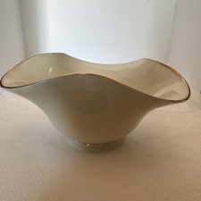 Ornate Reticulated Porcelain Console Bowl with Heavy Gold Gilt and Cobalt Enamel — listing 2
