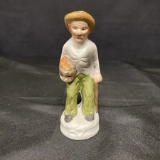 Flambro Vintage Old Man and Old Woman Bisque Porcelain Figurines, Pair, 5" — listing 2