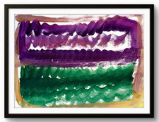 Original Abstract Botanical Mixed Media Painting with Gold Leaf Accents, Signed Jonnie K.C. Chardonn, Framed — listing 6