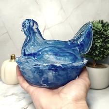 Vintage Brown Glazed Ceramic Hen on Nest Covered Dish with Chick — listing 5