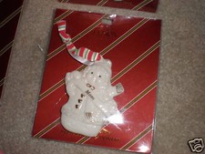 Lenox 2007 Merrily Yours Snowman Personalized Ornament, Ivory Porcelain with Gold Accents — listing 3
