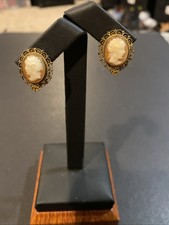 Victorian Revival Cameo Parure - Brooch & Screw-Back Earrings Set — listing 5