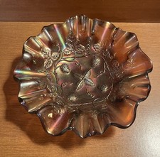 Amber Iridescent Carnival Glass Maple Leaf-Shaped Serving Dish — listing 6