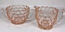 Jeannette Glass Pink Cube (Cubist) Pattern Depression Glass Bowl, 6.5 inch — listing 2