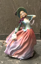 Royal Doulton 'Autumn Breezes' HN1934 Figurine of a Lady in Red Dress — listing 3