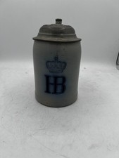 Group of German Salt-Glaze Stoneware Beer Steins with Pewter Lids