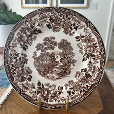 Staffordshire Brown Transferware Milk Pitcher with Figural Punch & Judy Scene — listing 2