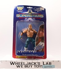 Vintage WWF/WWE Wrestling Action Figure - Muscular Wrestler in Black & Green Tights — listing 4