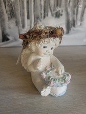 Dreamsicles Cherub Figurine - Two Cherubs with Birthday Present, Puppy in Party Hat on Cloud Base — listing 5