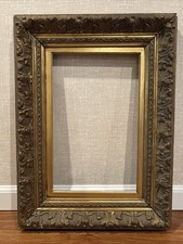 Antique Hand-Colored Print of Maiden by Woodland Pool in Ornate Gilt Gesso Frame — listing 5
