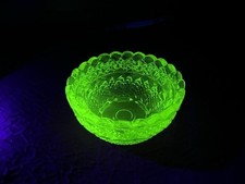 Vintage Uranium Green Depression Glass Salt Shaker with Etched Floral Design — listing 4