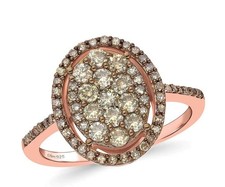 White Gold Halo Engagement Ring with Champagne/Cognac Center Stone and Diamond Accents — listing 6