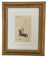 Persian Hand-Painted Polo Match Miniature Painting in Khatam Micro-Mosaic Frame — listing 3