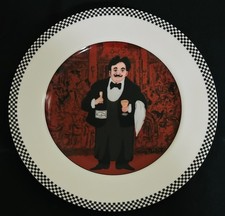 White Octagonal Dinner Plate with Black & White Checkered Rim — listing 3