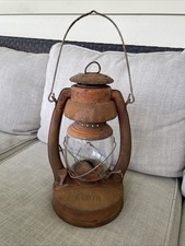 Vintage Kerosene Oil Lamp with Copper/Brass Font Base and Clear Glass Chimney — listing 6