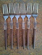Vintage Stainless Steel Dinner & Salad Forks with Floral Scroll Handle Pattern (Set of 18) — listing 5
