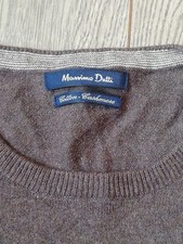 Massimo Dutti Men's Ribbed Extrafine Cotton Crewneck Sweater, Size XL, Taupe/Grey — listing 6