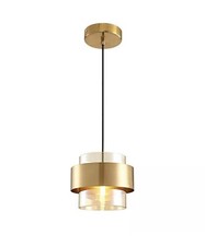 Vintage Novelty Giant Light Bulb Pendant Lamp with Amber Seeded Glass Shade — listing 2