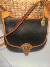 Vintage Dooney & Bourke All-Weather Leather Bone/British Tan Zip-Top Satchel Handbag — listing 6
