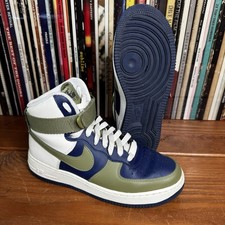 Nike Air Force 1 High Mid-Top Sneakers, Green and White Colorway, listing 5
