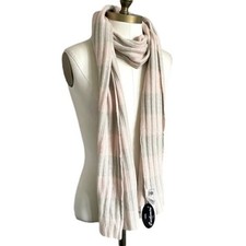 Portolano Blue Cashmere Silk Merino Wool Fringed Scarf/Wrap — listing 5