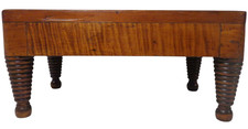 Vintage Early American Style Pine End Table / Side Table with Two Tiers of Drawers and Turned Legs — listing 5