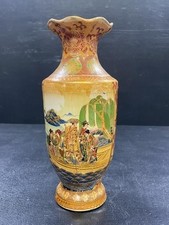 Japanese Satsuma-Style Moriage Baluster Vase with Figural Landscape Panel — listing 5
