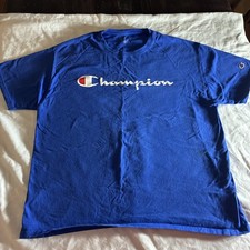 Champion Script Logo Short-Sleeve T-Shirt, Charcoal Gray, Size L — listing 5