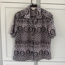 Donnkenny Women's Black & White Abstract Print Button-Front Blouse — listing 5