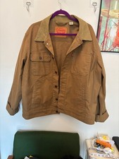 Carhartt-Style Green Canvas Chore Jacket with Corduroy Collar
