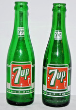 Vintage 7up Green Glass ACL Soda Bottle, 7 Fluid Ounces, "You Like It, It Likes You" Slogan — listing 5