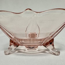 Pink Depression Glass Ribbed Cookie Jar / Grease Jar (No Lid), 1930s — listing 2