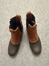 L.L. Bean Bean Boots Rubber Moc Ankle Duck Shoes, Gray & Yellow, Women's Size 8, listing 3