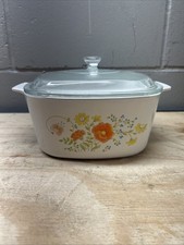 Corning Ware Wildflower Pattern 1-Quart Casserole Dish with Pyrex Lid