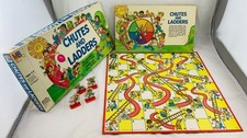 Vintage 1970s Chutes and Ladders Board Game, Milton Bradley No. 4555