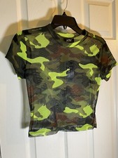 Just Polly New York Pink Camo Sheer Mesh Top