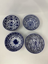 Signature Housewares Stoneware Cereal Bowl Blue Red Boho Pattern — listing 3
