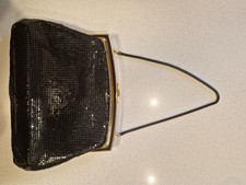 Vintage Glomesh Black Metal Mesh Evening Clutch with Gold-Tone Frame — listing 5