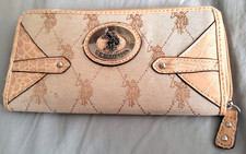 U.S. Polo Assn. Black Multicolor Logo Monogram Zip-Top Wristlet Clutch
